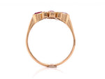 Load image into Gallery viewer, 18ct Three Synthetic Ruby Six Diamond Ring
