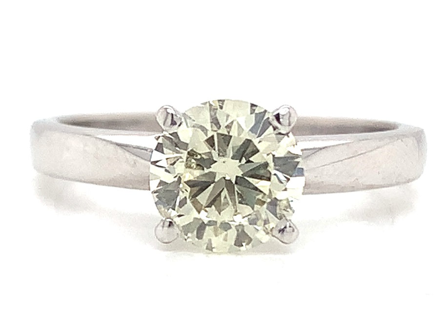 18ct White Gold Diamond Solitaire Ring TDW 1.11ct