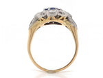 Load image into Gallery viewer, 18ct Sapphire Diamond Flower Cluster Ring TDW 1.10ct
