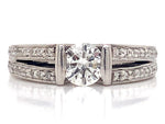 Load image into Gallery viewer, 9ct White Gold Diamond Split Shoulder Ring TDW 0.65ct
