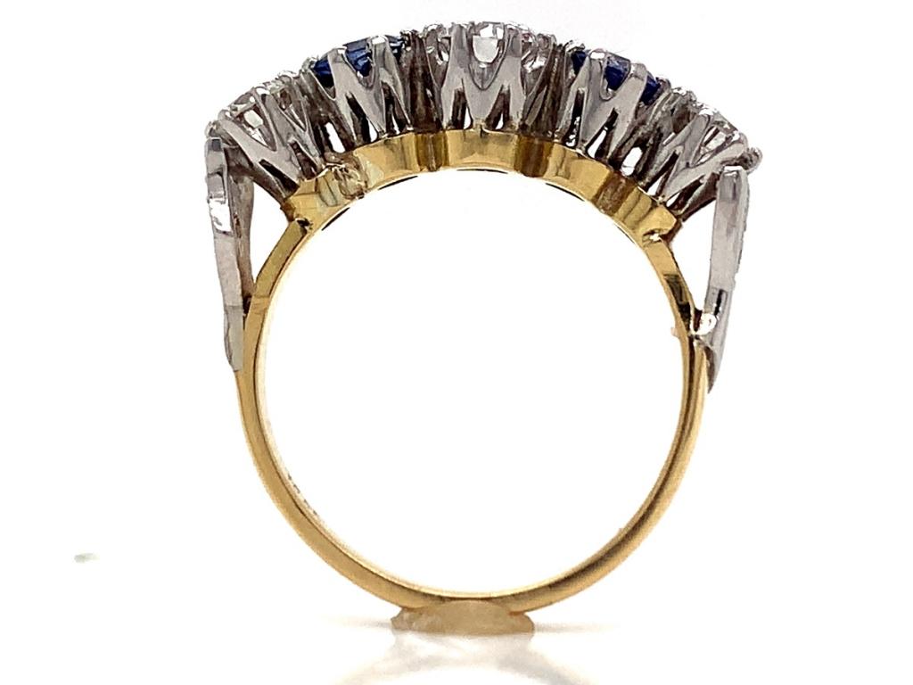 18ct two sapphire & three diamond ring tdw 0