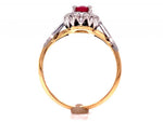 Load image into Gallery viewer, 18ct/Palladium Synthetic Ruby Diamond Cluster Ring TDW 0.12ct
