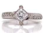 Load image into Gallery viewer, Platinum Princess Diamond Solitaire Ring TDW 0.74ct
