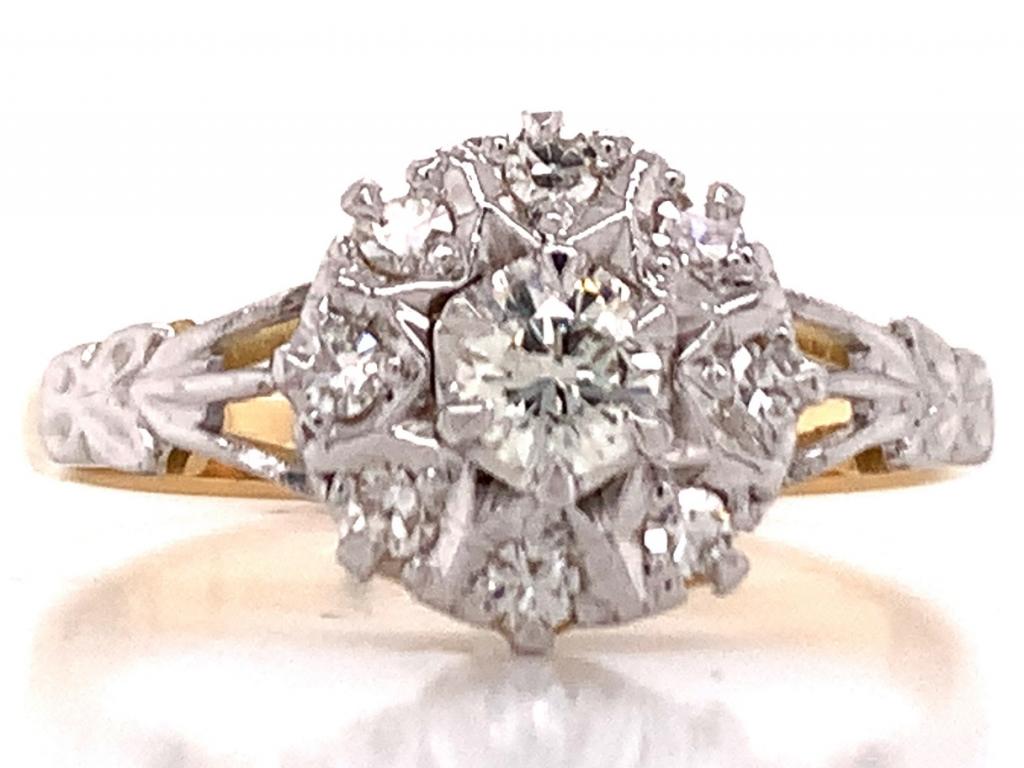 18ct Diamond Cluster Ring TDW 0.33ct