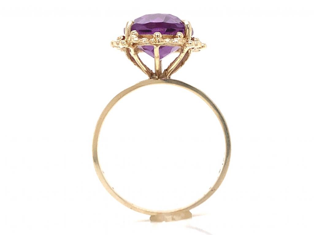 9ct amethyst deco ring