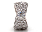 Load image into Gallery viewer, 18ct White Gold Diamond Solitaire Crossover Ring TDW 4.61ct
