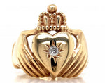 Load image into Gallery viewer, 9ct Diamond Claddagh Ring TDW 0.12ct
