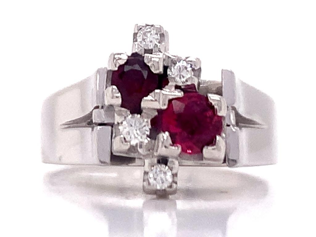 3811620 18ct white gold ruby diamond ring tdw 0