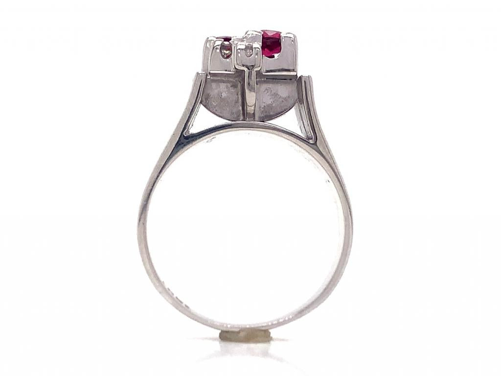 18ct white gold ruby diamond ring tdw 0