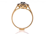 Load image into Gallery viewer, 18ct Synthetic Sapphire Diamond Cluster Ring TDW 0.12ct
