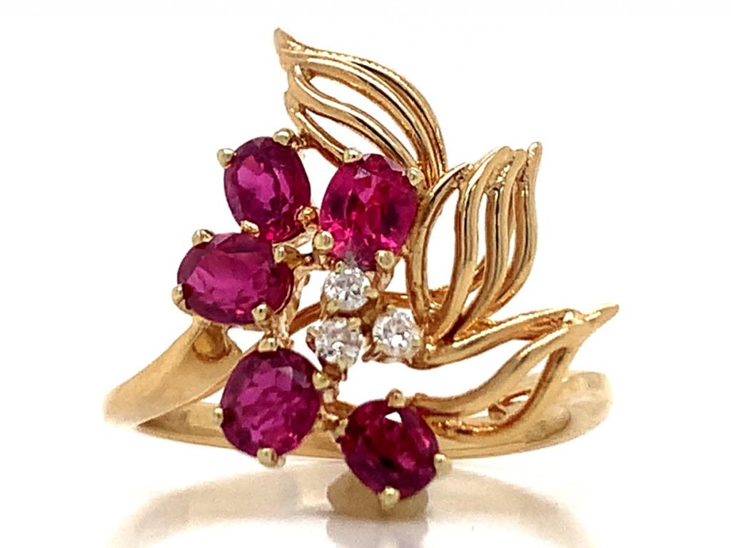 3811672 14ct ruby diamond deco ring tdw 0