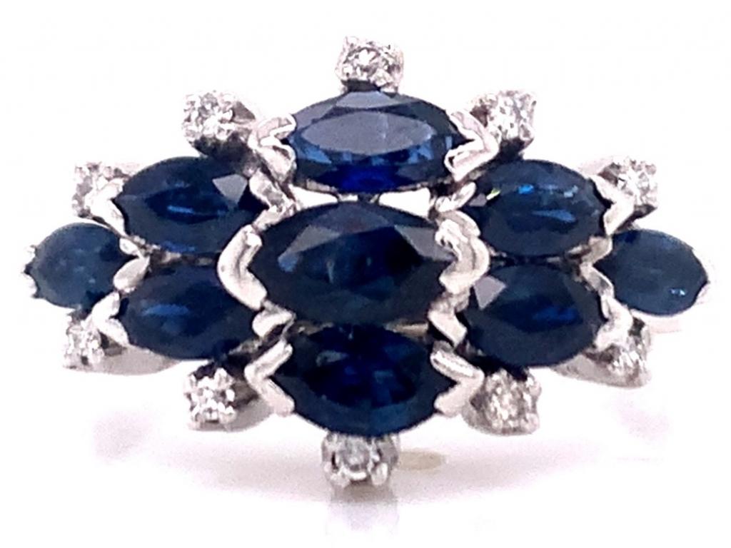 3811679 14ct sapphire diamond deco ring tdw 0