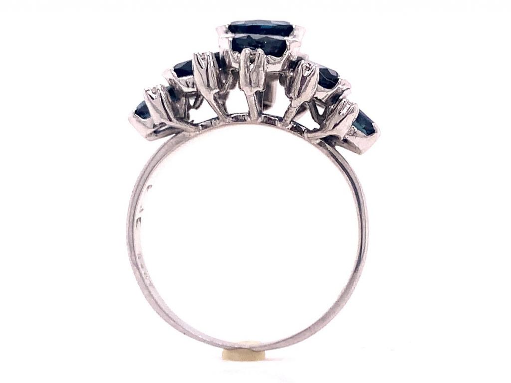 14ct white gold multi sapphire diamond dress ring