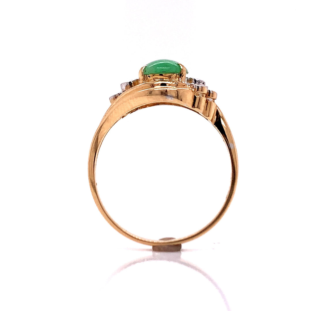 14ct Jadite Diamond Ring