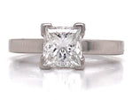 Load image into Gallery viewer, Platinum Princess Cut Diamond Solitaire Ring TDW 1.37ct
