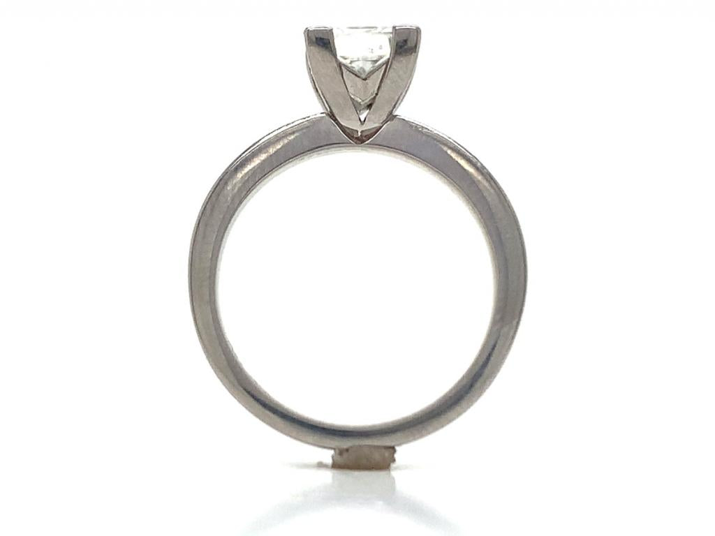 Platinum princess cut diamond solitaire ring tdw 1