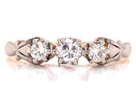 Load image into Gallery viewer, 18ct Rose/Platinum Three Diamond Ring TDW 0.27ct
