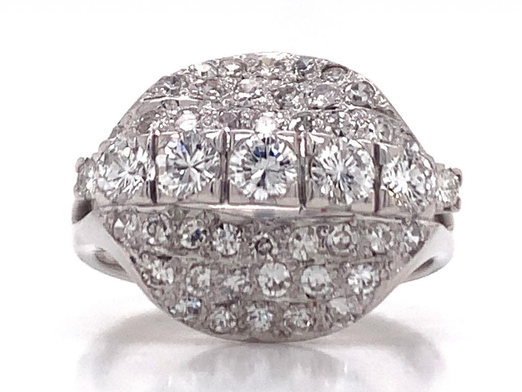 3811722 9ct white gold multi diamond deco ring tdw 1