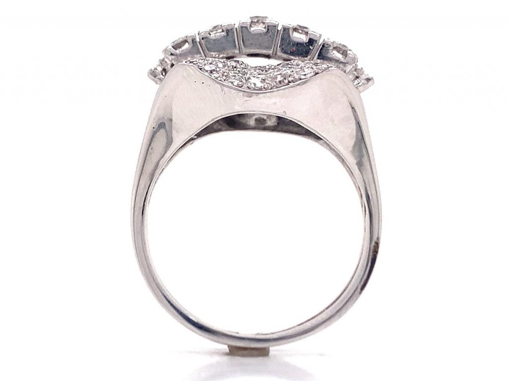 9ct white gold multi diamond deco ring tdw 1