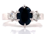 Load image into Gallery viewer, 18ct White Gold Sapphire Diamond Ring TDW 0.28ct
