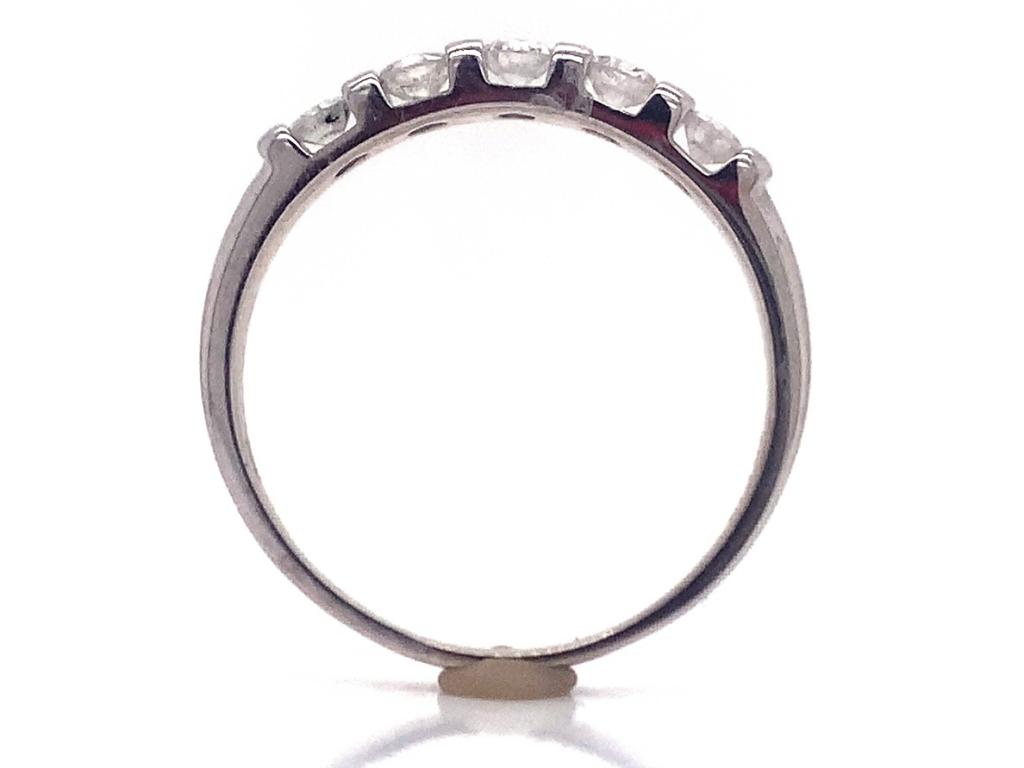 9ct White Gold Five Diamond Ring TDW 0.50ct