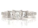 Load image into Gallery viewer, 18ct White Gold Three Princess Diamond Ring TDW 0.82ct
