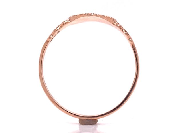 9ct rose heart signet ring