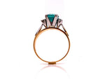 Load image into Gallery viewer, 18ct Green Tourmaline Four Diamond Ring TDW 0.16ct
