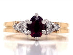 Load image into Gallery viewer, 18ct Ruby Six Diamond Ring TDW 0.10ct
