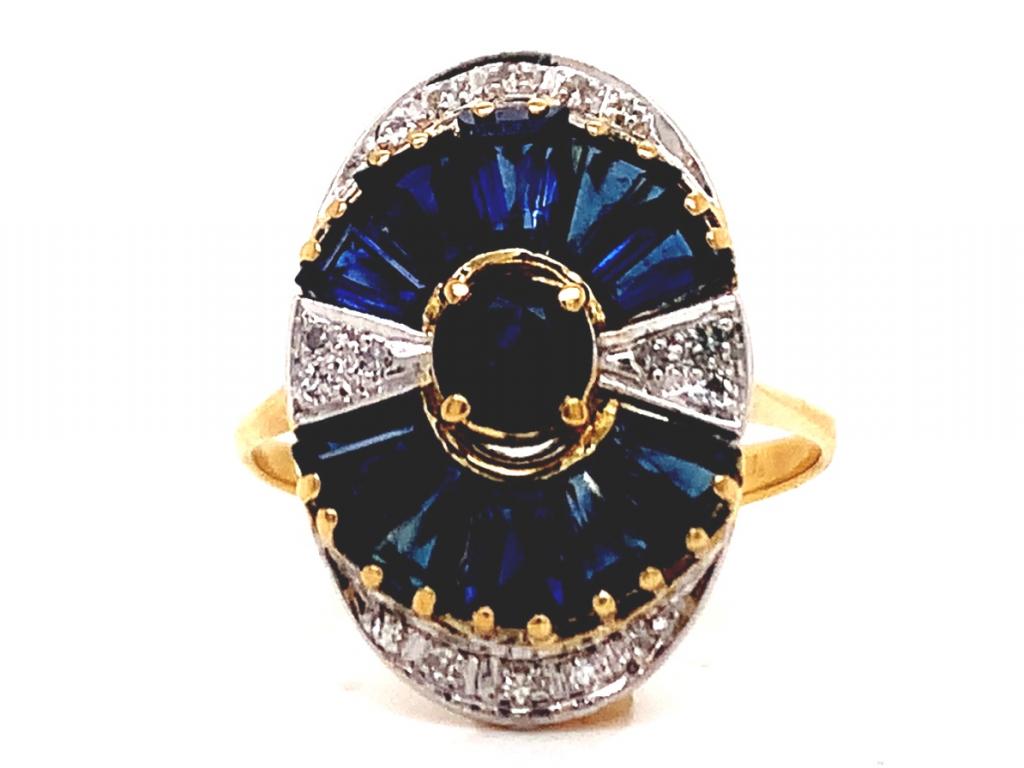 3812021 18ct sapphire diamond deco ring