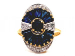 Load image into Gallery viewer, 18ct Sapphire Diamond Deco Ring
