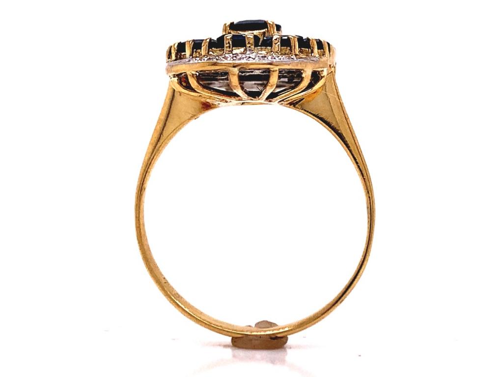 18ct sapphire diamond deco ring