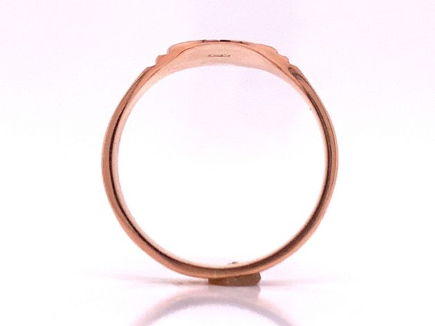 9ct rose oval engraved signet ring
