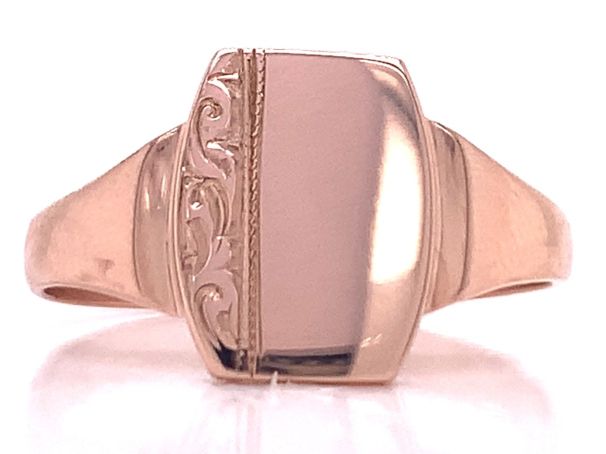 9ct Rose Rectangle Signet Ring