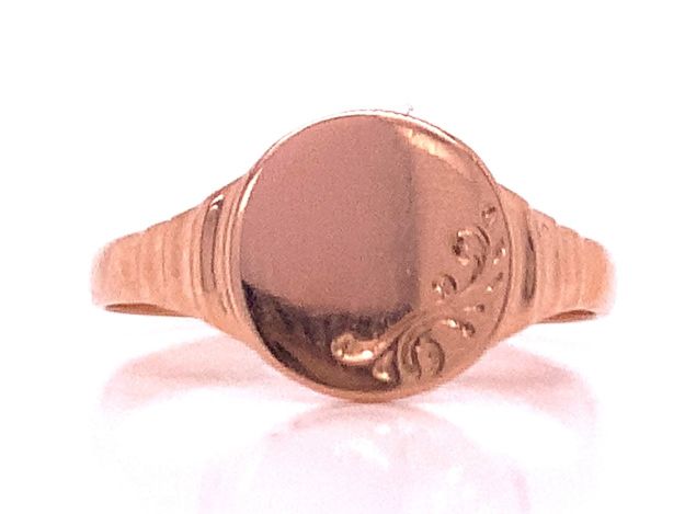 3812050 9ct rose round signet ring