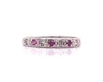Load image into Gallery viewer, 18ct White Gold Ruby Diamond Eternity Ring TDW 0.11ct
