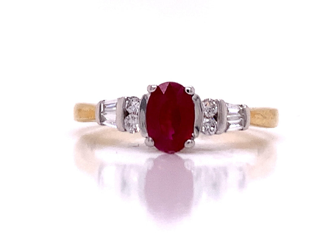 9ct Ruby Diamond Ring TDW 0.16ct