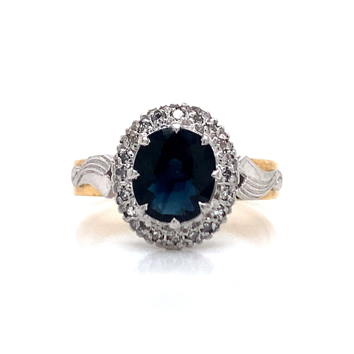 381215818ctsapphirediamondclusterring