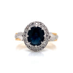 Load image into Gallery viewer, 18ct Sapphire Diamond Ring TDW 0.10ct
