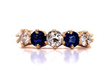 Load image into Gallery viewer, 18ct Two Sapphire Three Diamond Ring TDW 0.67ct
