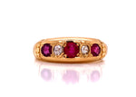 Load image into Gallery viewer, 18ct Ruby Synthetic Ruby Diamond Ring TDW 0.10ct
