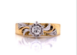 Load image into Gallery viewer, 18ct Two Tone Illusion Diamond Solitaire Ring TDW 0.17ct
