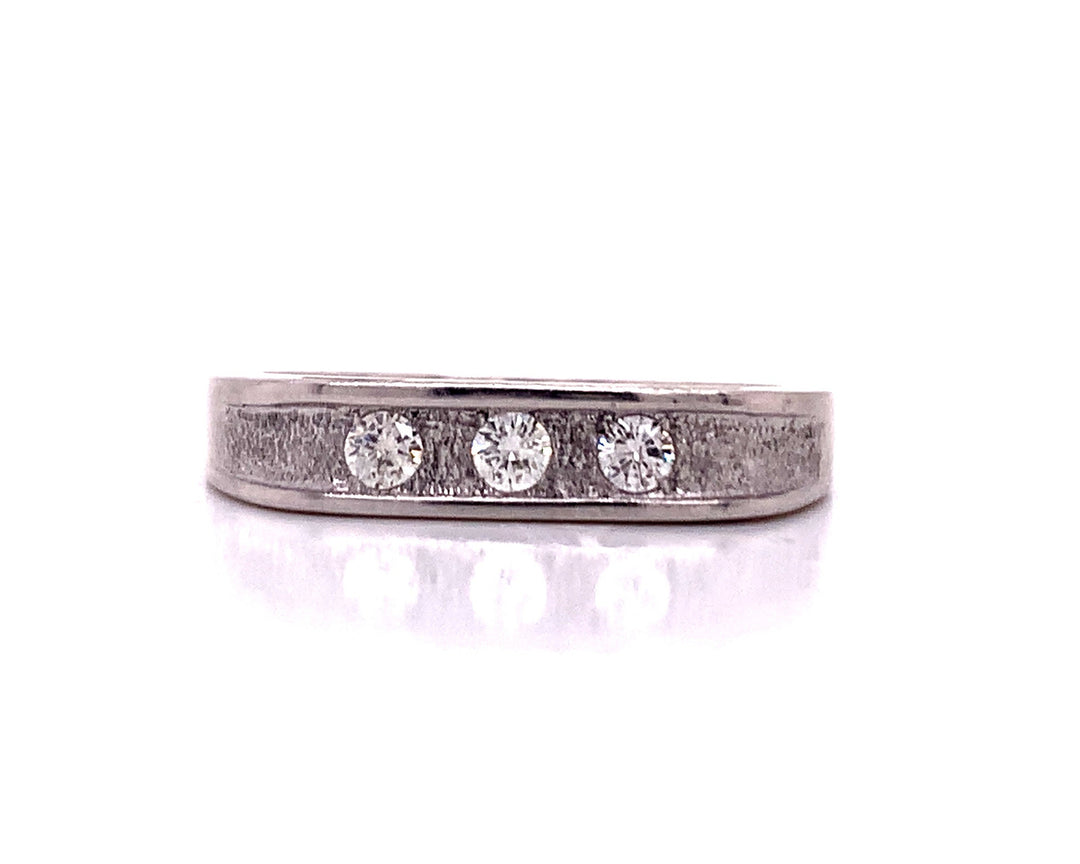 14ct White Gold Three Diamond Ring TDW 0.21ct