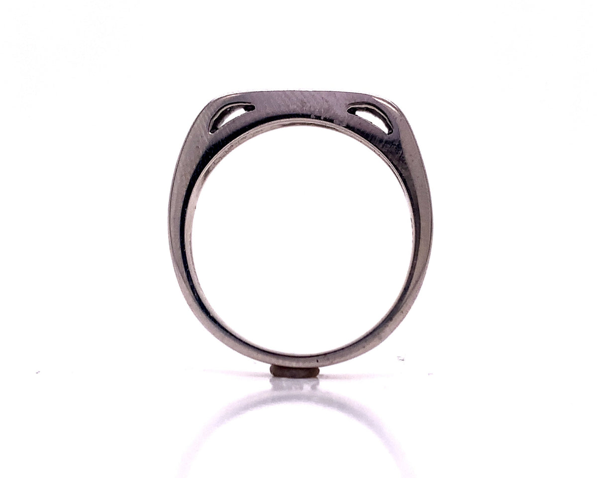 14ct white gold three diamond ring tdw 0