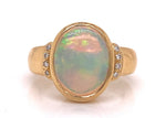Load image into Gallery viewer, 18ct Opal Eight Diamond Ring
