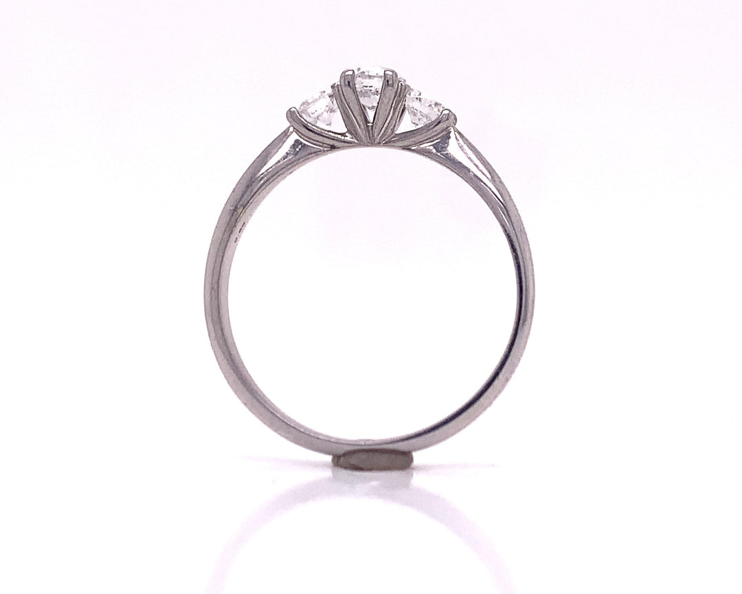 10ct White Gold Three Diamond Ring TDW 0.50ct