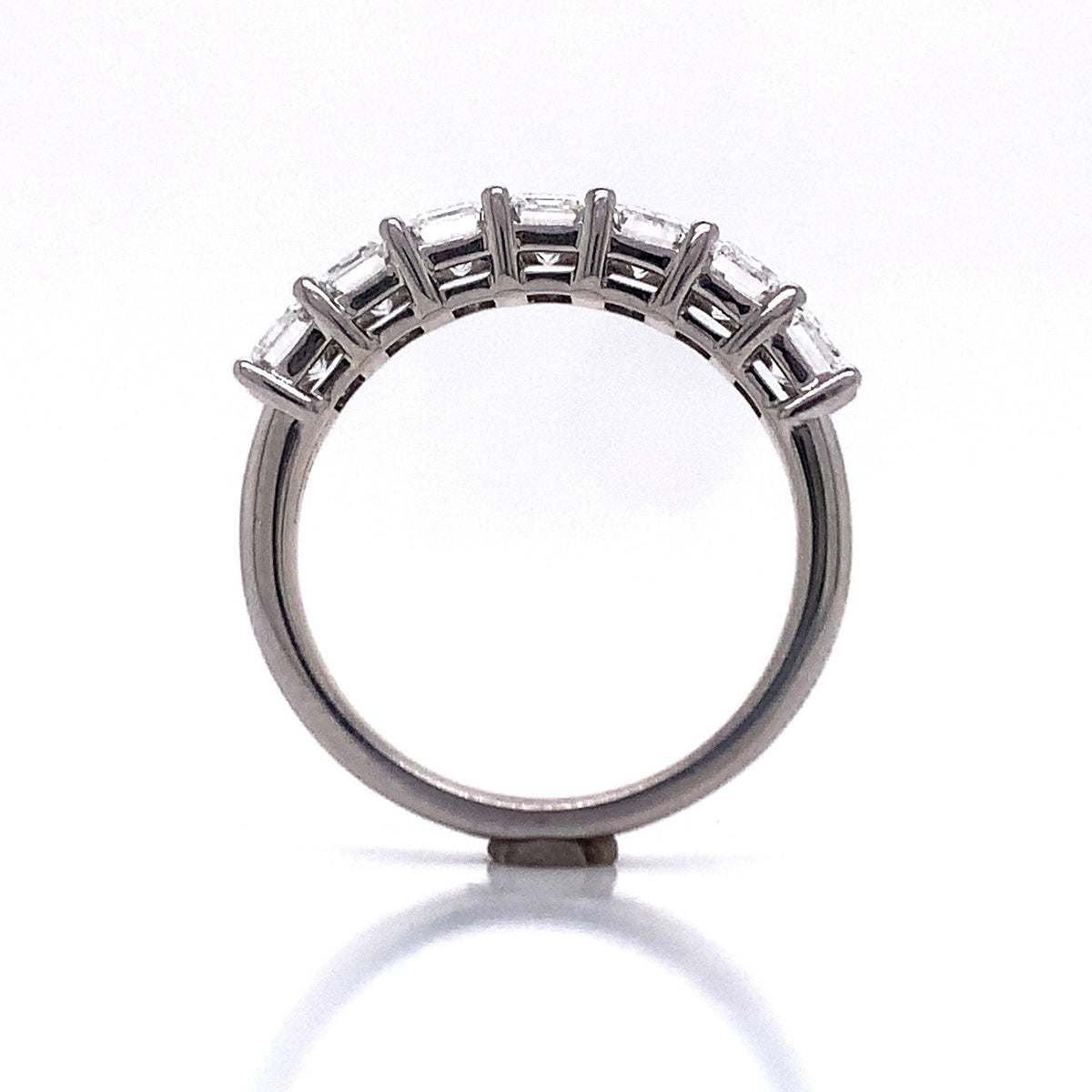 18ct white gold seven emerald cut diamond ring tdw 2
