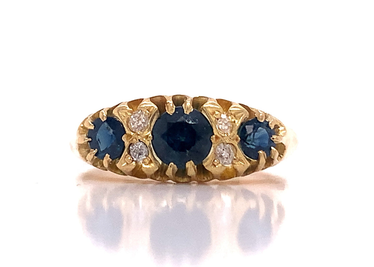 381240818ctthreesapphirefourdiamondring