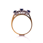 Load image into Gallery viewer, 18ct Three Sapphire Two Diamond Ring
