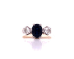Load image into Gallery viewer, 18ct Sapphire Two Diamond Ring TDW 0.50ct
